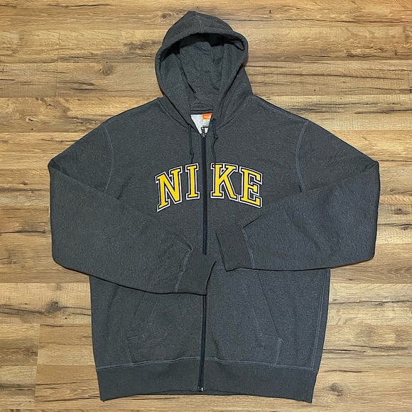 Y2K Nike center logo spellout zip up hoodie